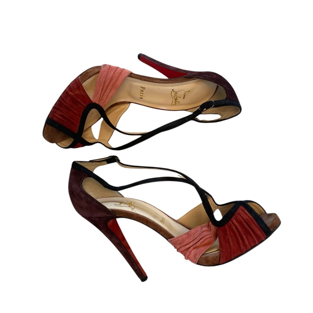 Christian Louboutin Velvet & Suede Colorblock Heels – Size 40 – Rare & Elegant ✨ - Picture 7 of 11